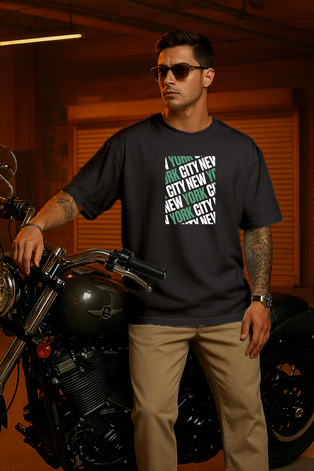 "NEWYORK" OVERSIZE PRINTED TSHIRT