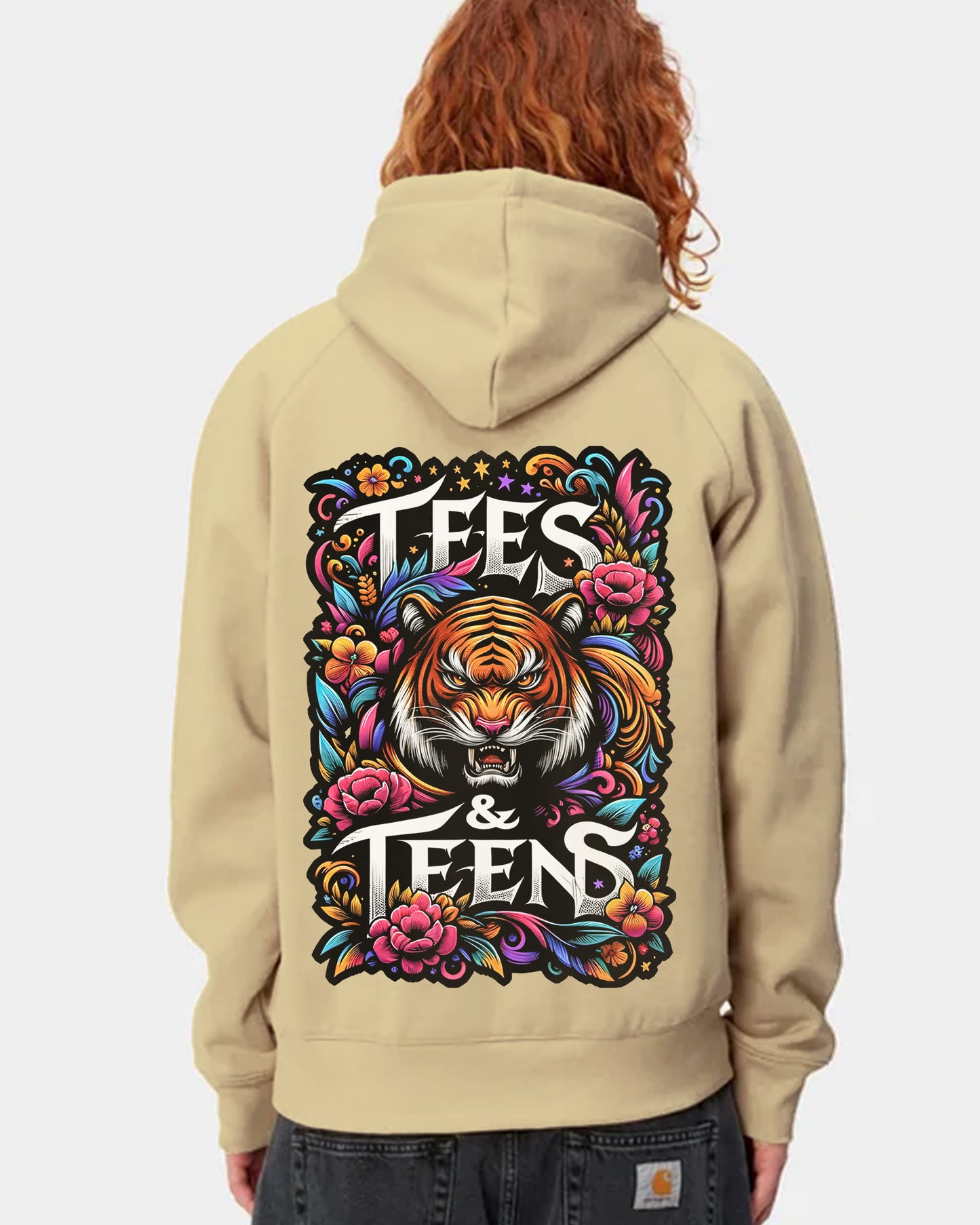 "TEES & TEENS" Vibrant Graphic Printed Unisex Hoodie