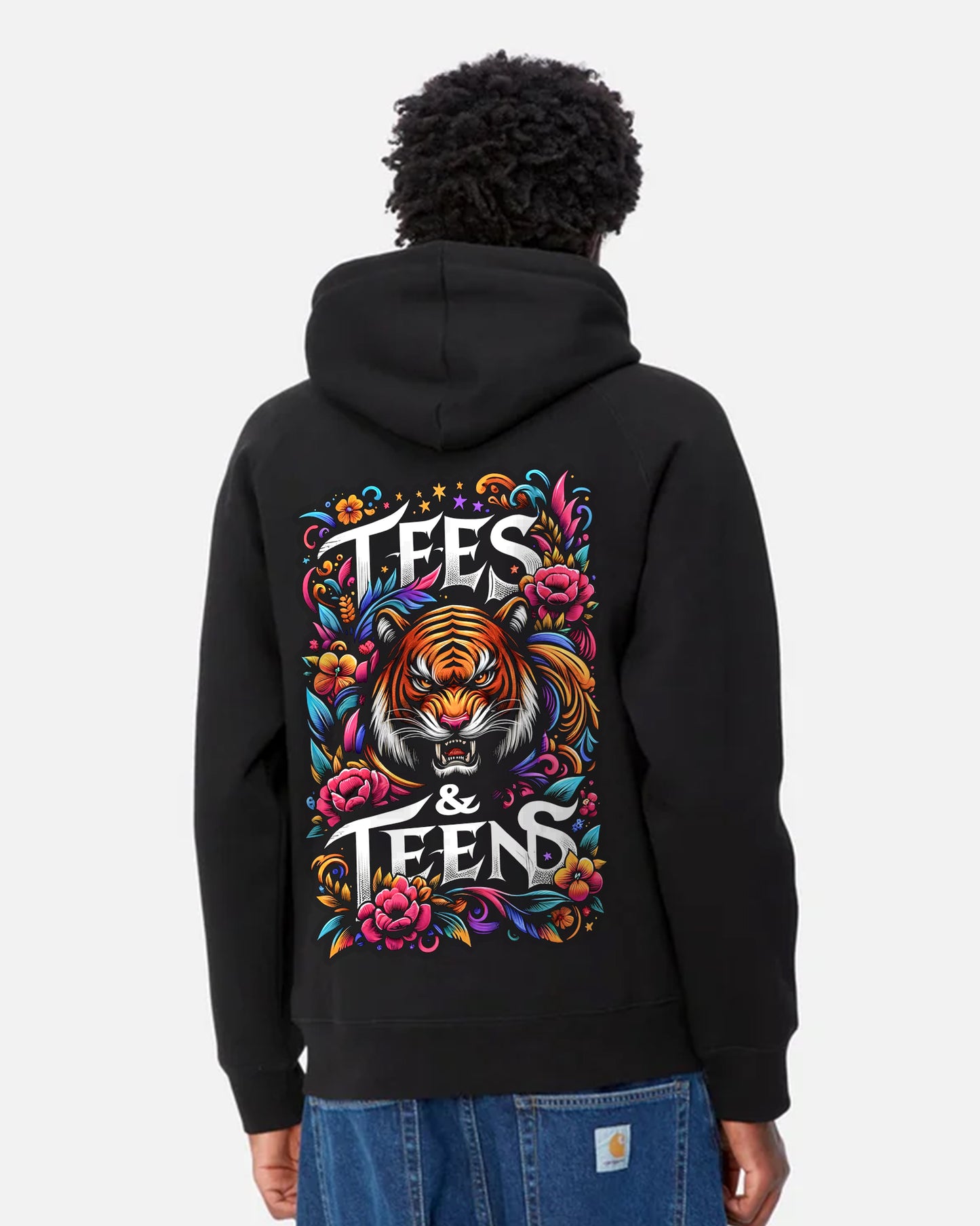 "TEES & TEENS" Vibrant Graphic Printed Unisex Hoodie