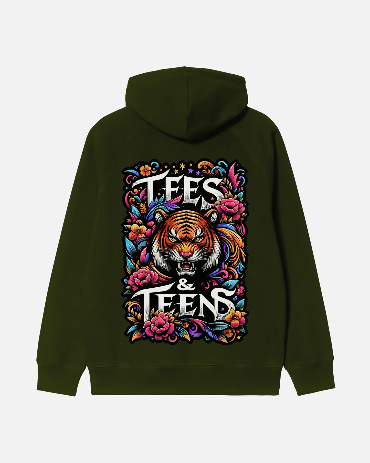 "TEES & TEENS" Vibrant Graphic Printed Unisex Hoodie