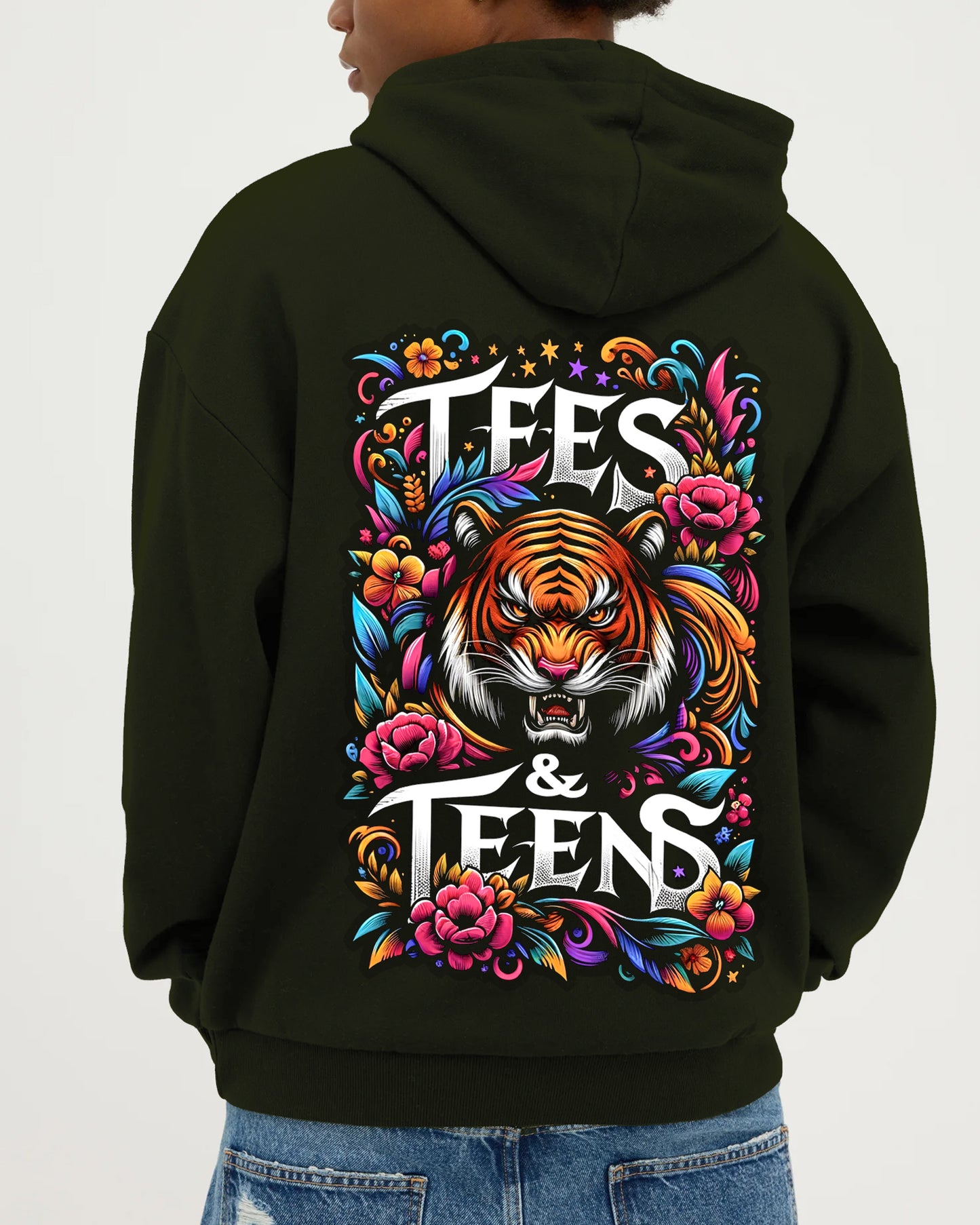 "TEES & TEENS" Vibrant Graphic Printed Unisex Hoodie