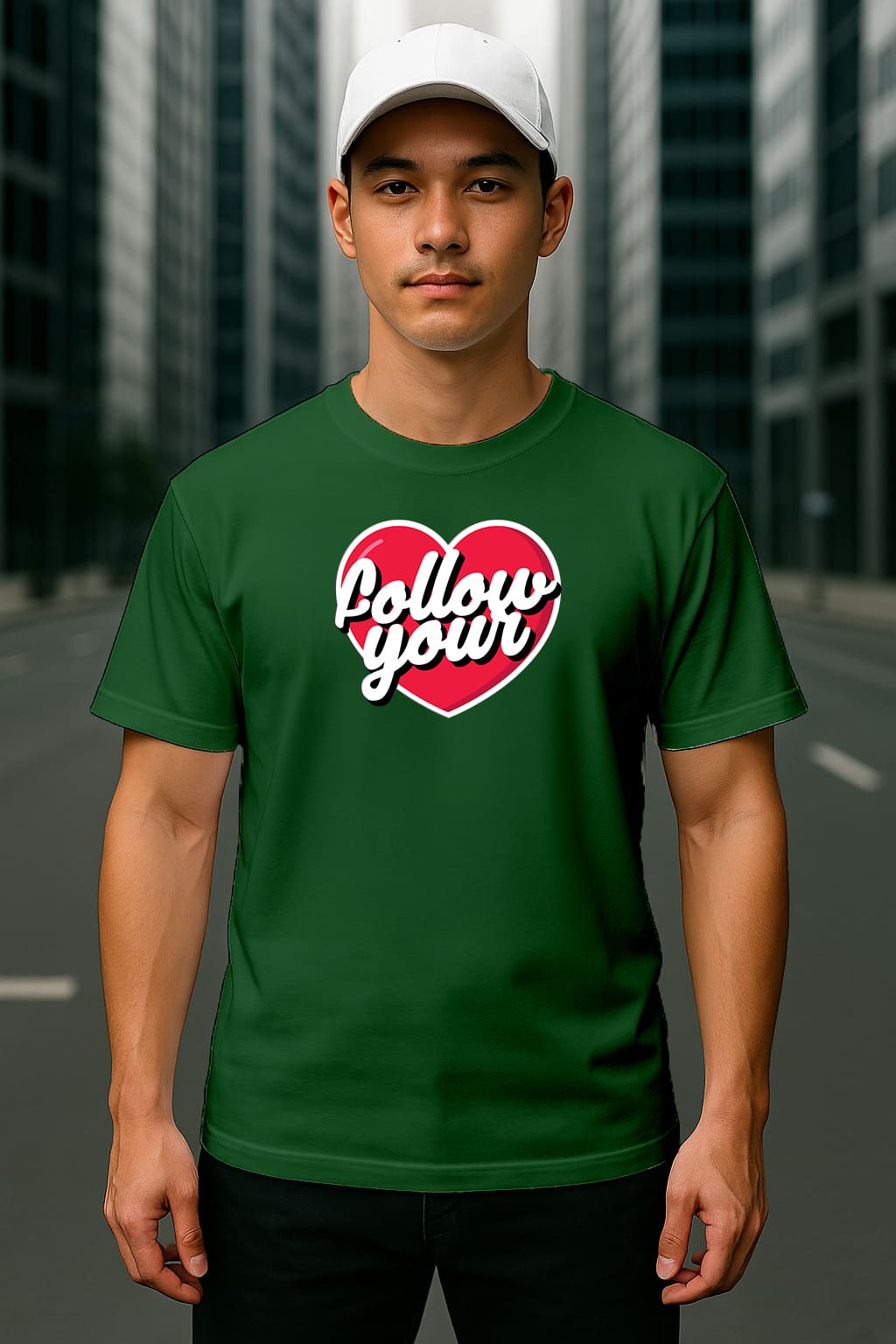 "FOLLOW YOUR HEART " PRINTED OVERSIZE