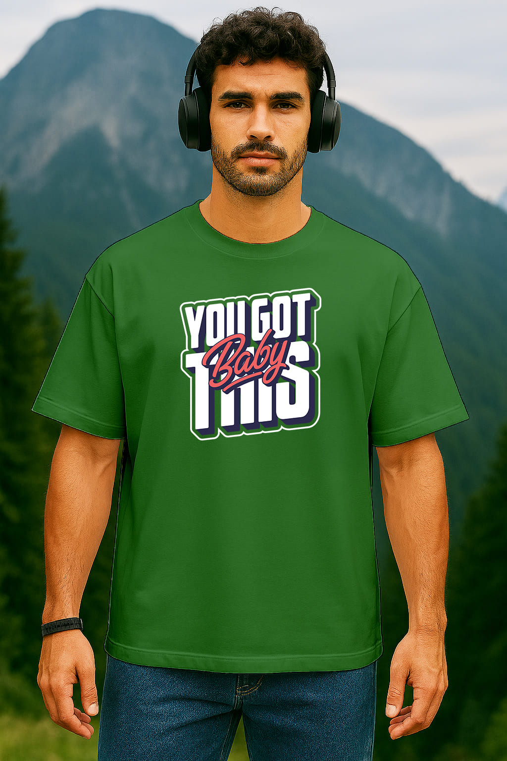 "YOU GOT THIIS" PRINTED OVERSIZE TSHIRT