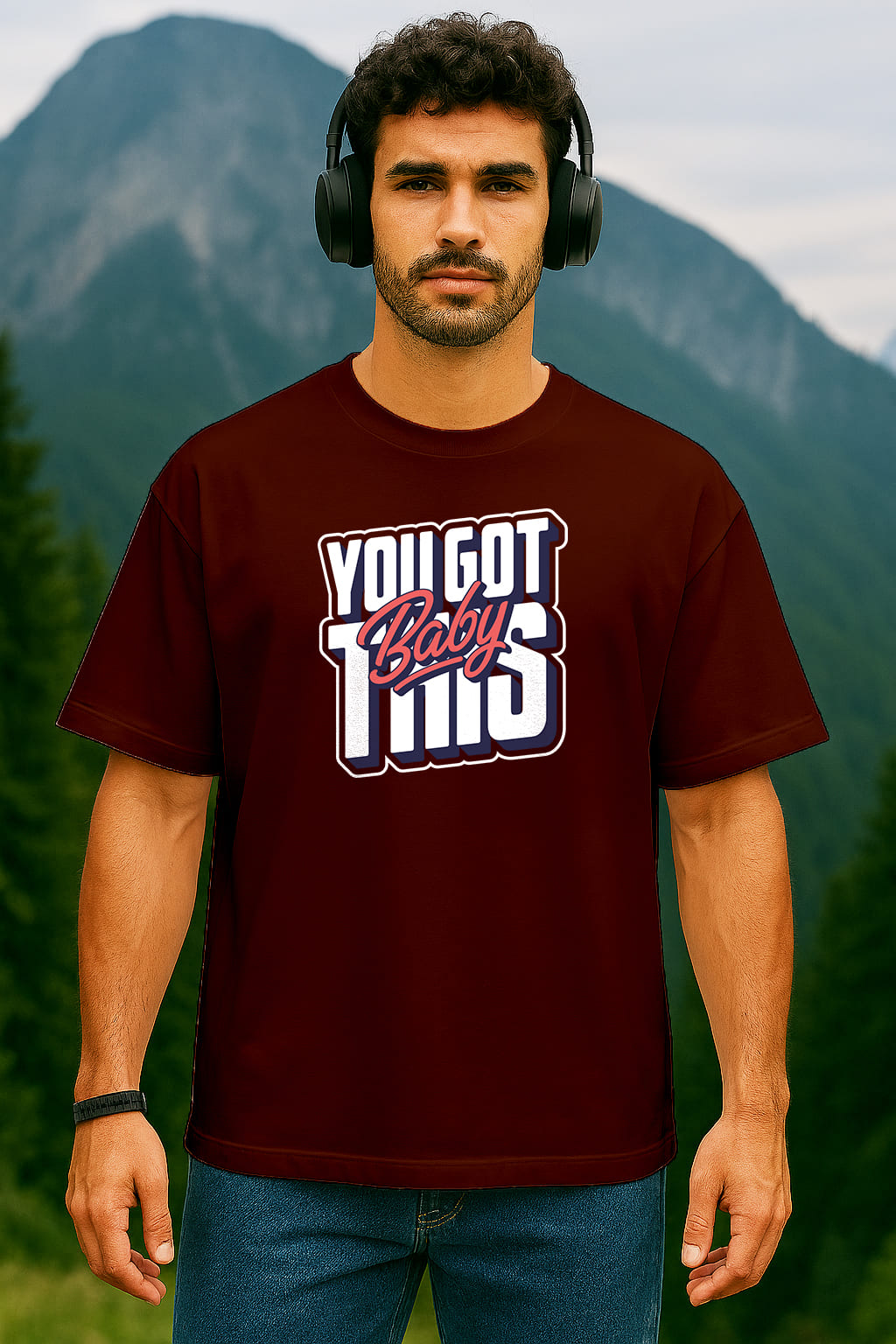 "YOU GOT THIIS" PRINTED OVERSIZE TSHIRT