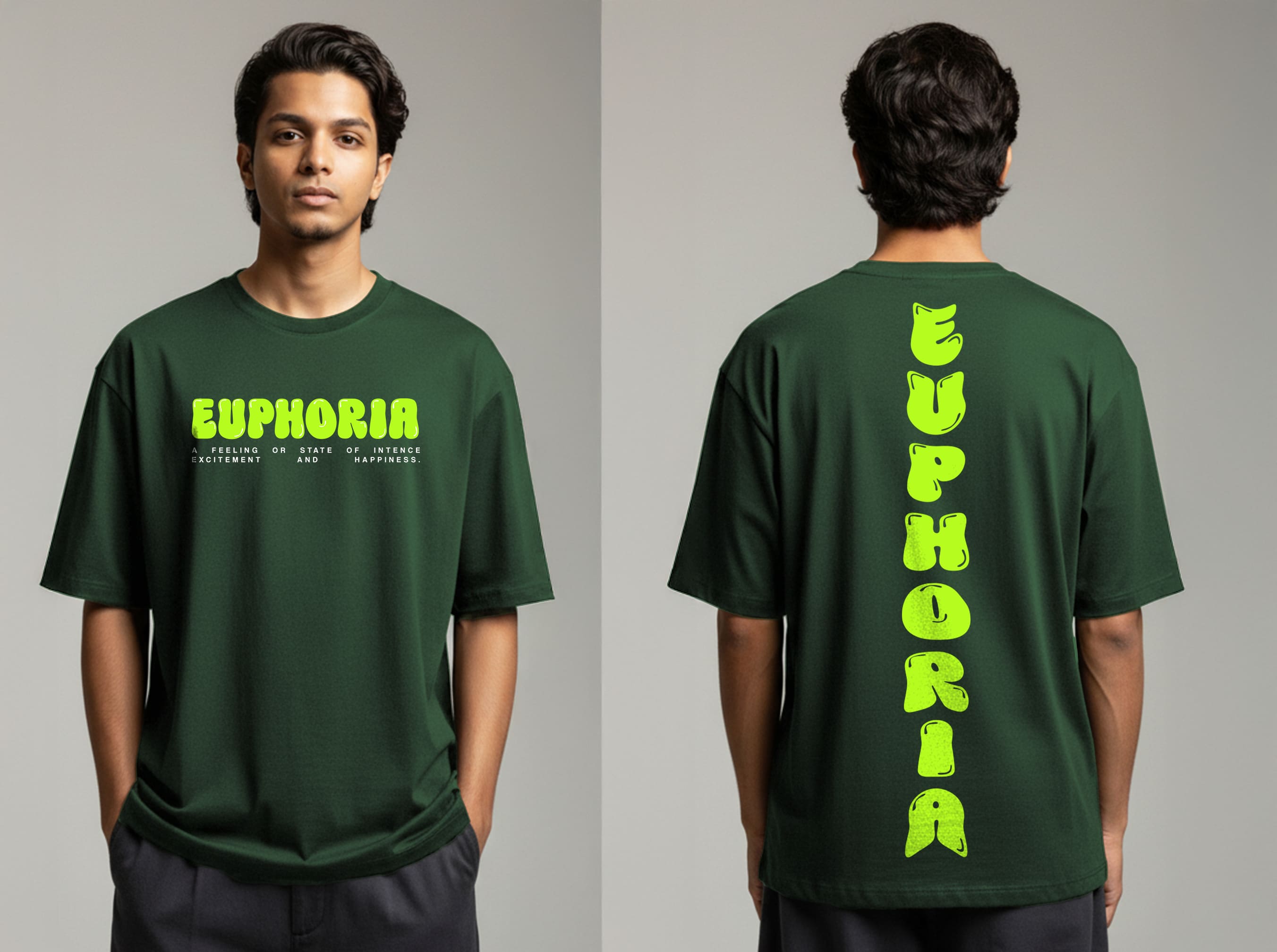 "EUPHORIA"OVERSIZE PRINTED TSHIRT