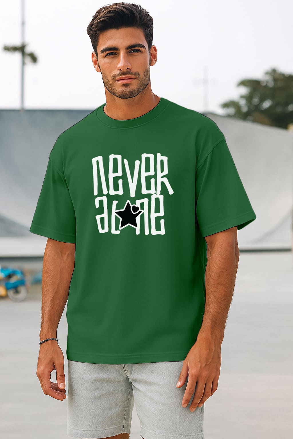 "NEVER ALONE" OVERSIZE THSIRT