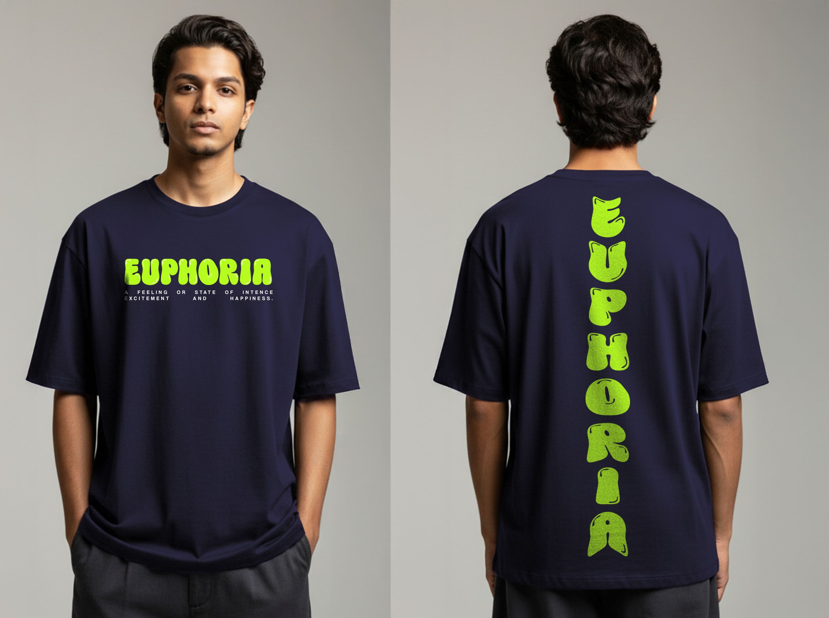 "EUPHORIA"OVERSIZE PRINTED TSHIRT