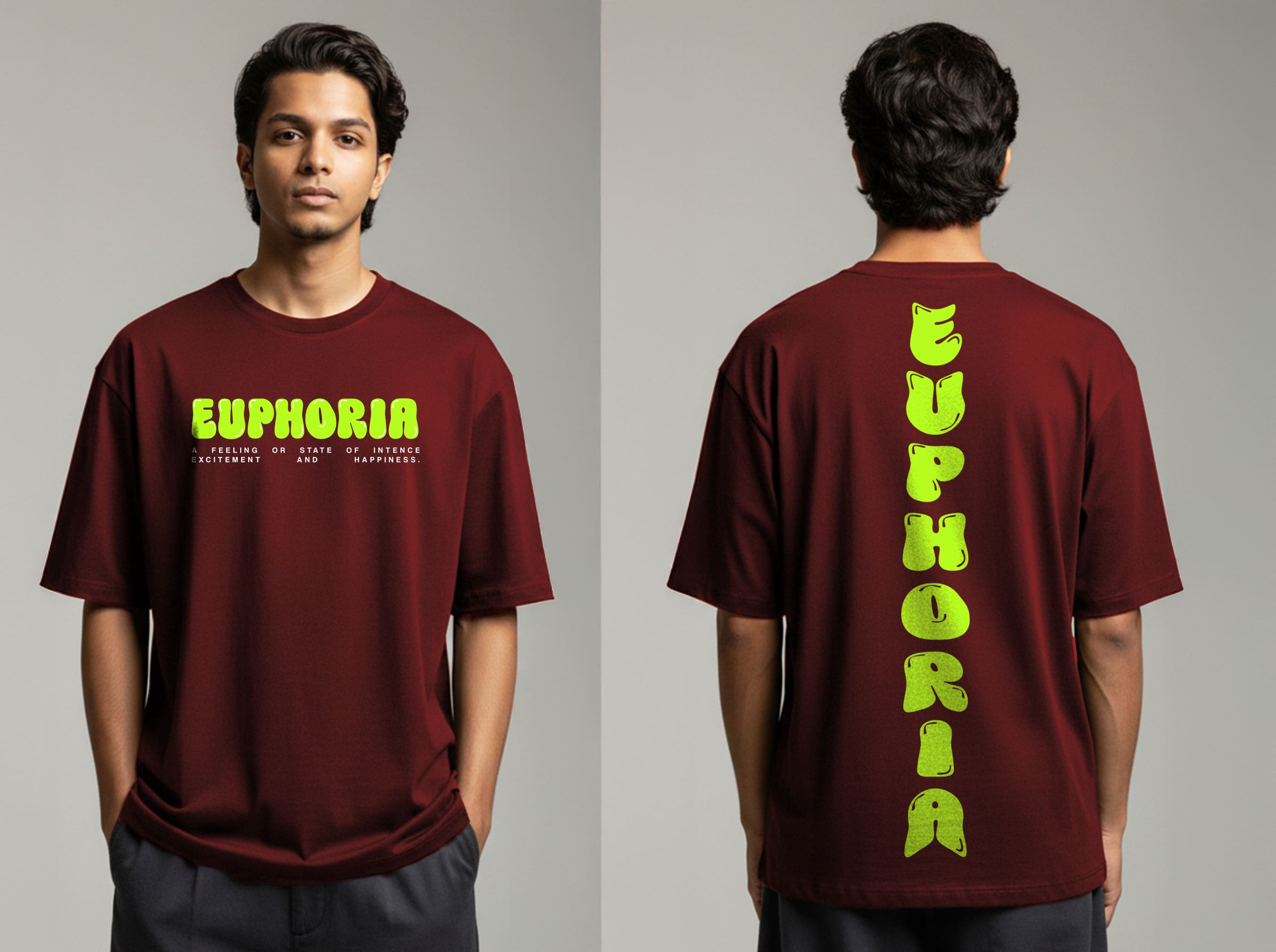 "EUPHORIA"OVERSIZE PRINTED TSHIRT