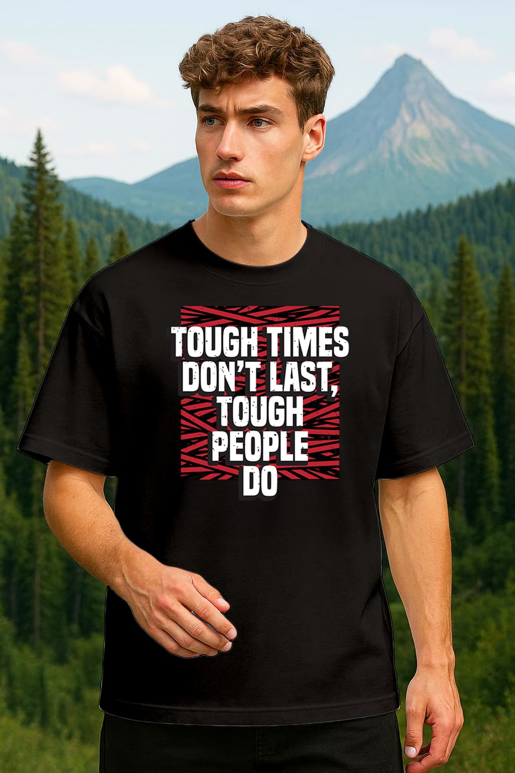 " TOUGH TIME" OVERSIZE PRINTED