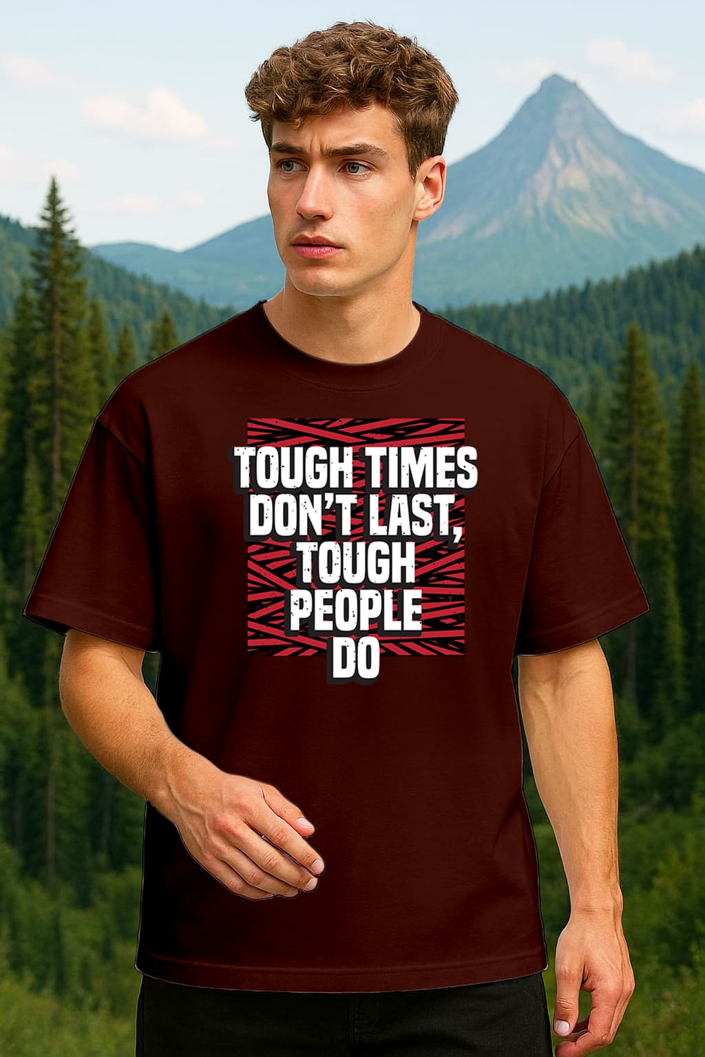 " TOUGH TIME" OVERSIZE PRINTED