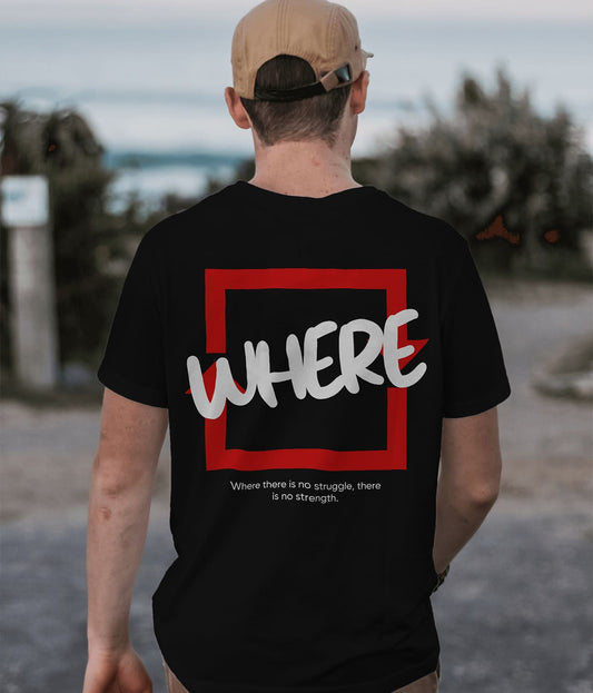 "WHERE" Printed Oversize T shirt