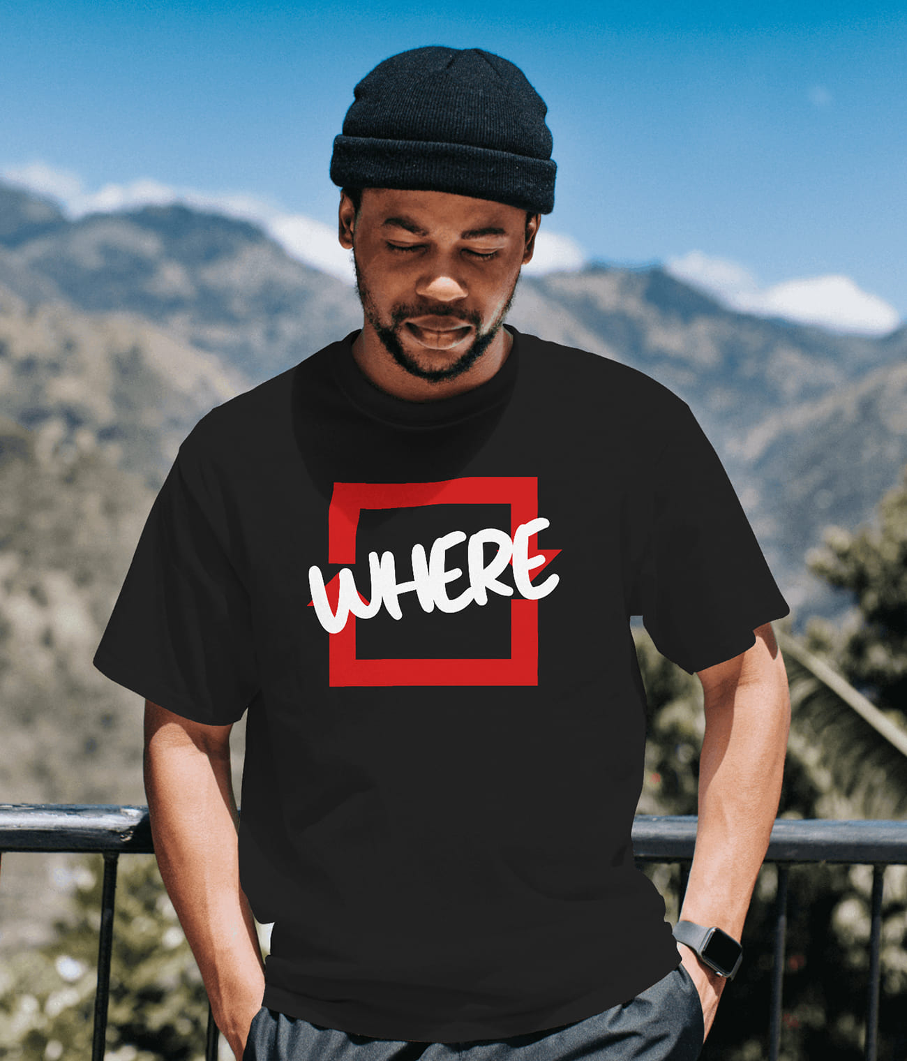 "WHERE" Printed Oversize T shirt