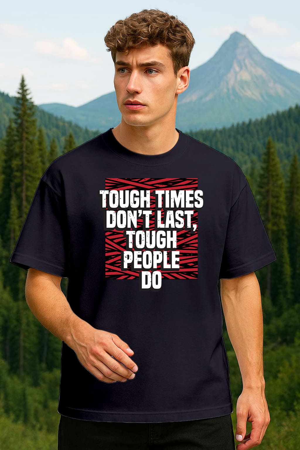 " TOUGH TIME" OVERSIZE PRINTED