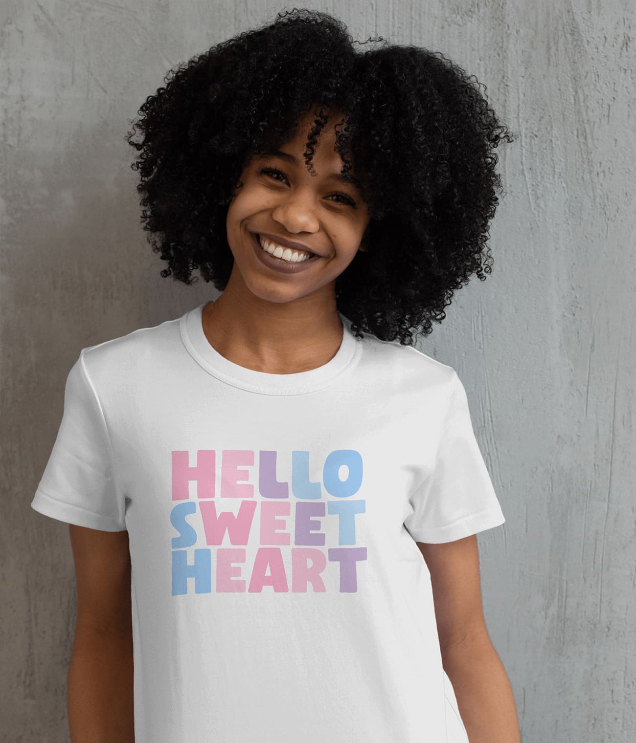 "HELLO SWEET HEART" Printed T shirt for Women