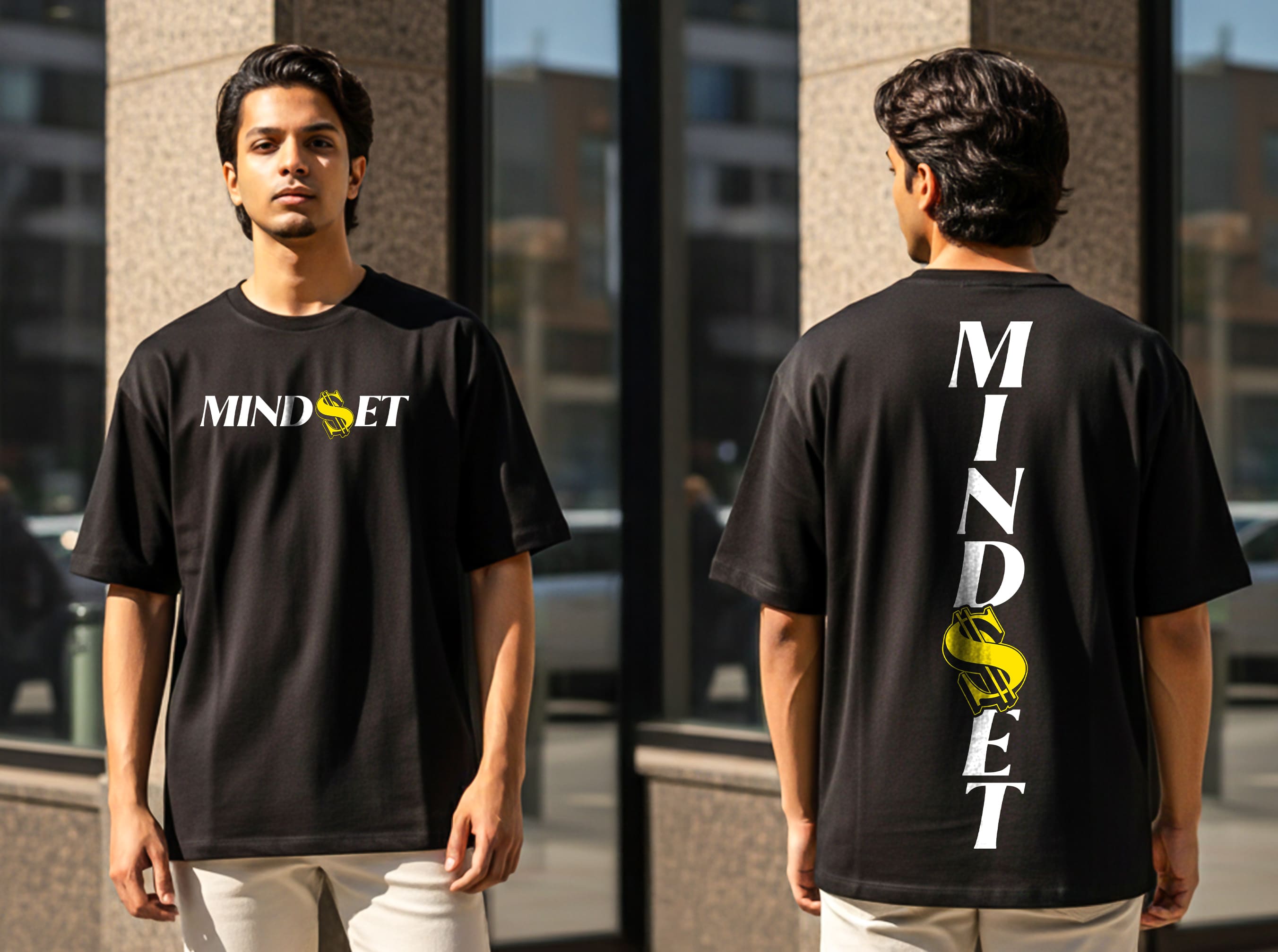 "MINDSET" PRINTED OVERSIZE TSHIRT