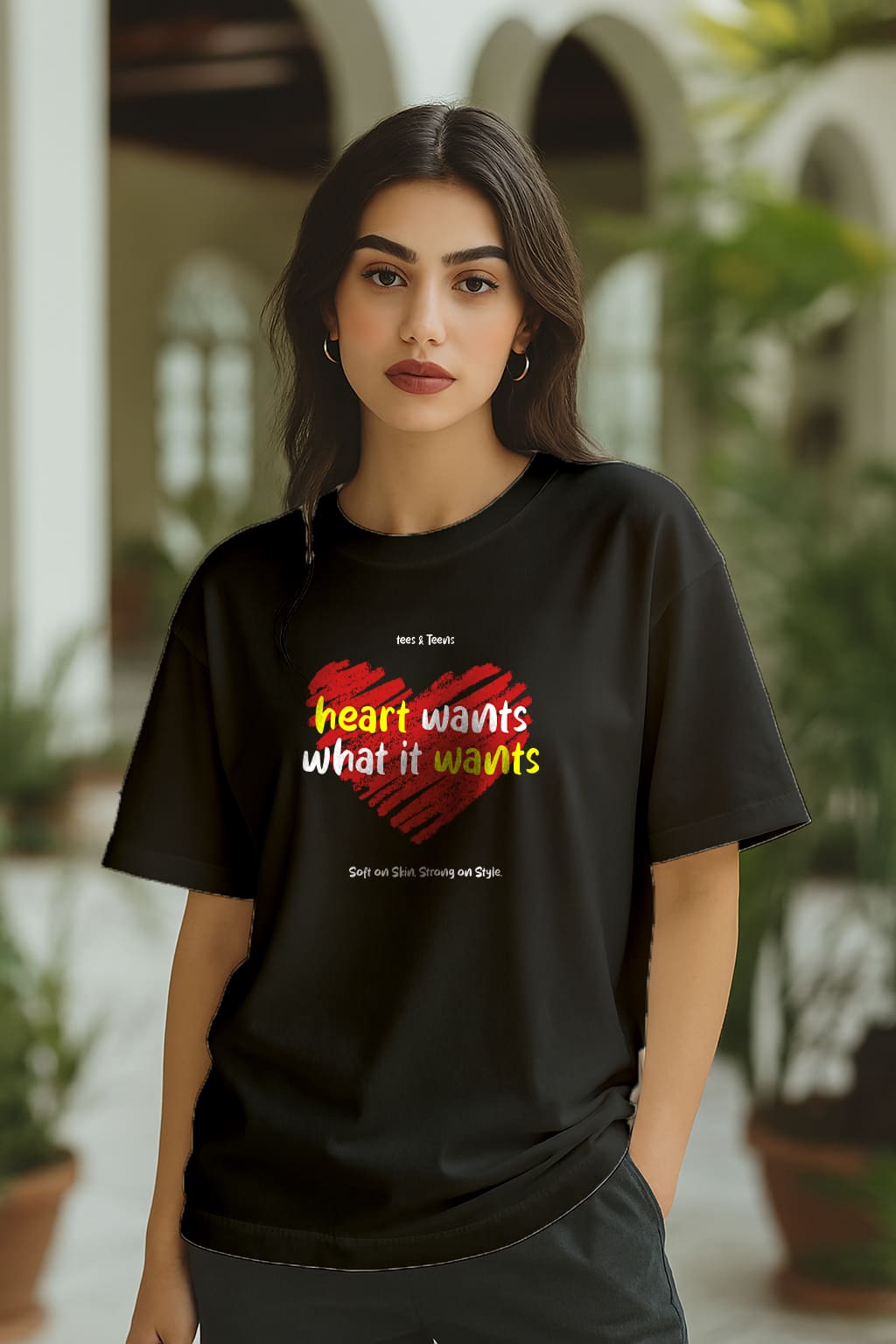 " HEART WANTS WHAT IT WANTS"OVERSIZE TSHIRT