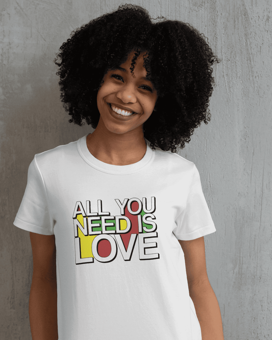 "All youneed is love " tshirt printed for women