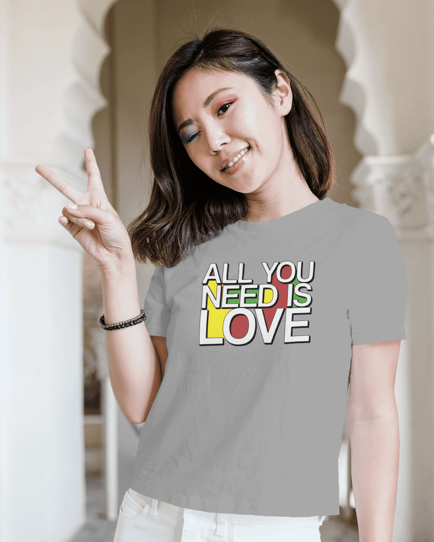 "All youneed is love " tshirt printed for women