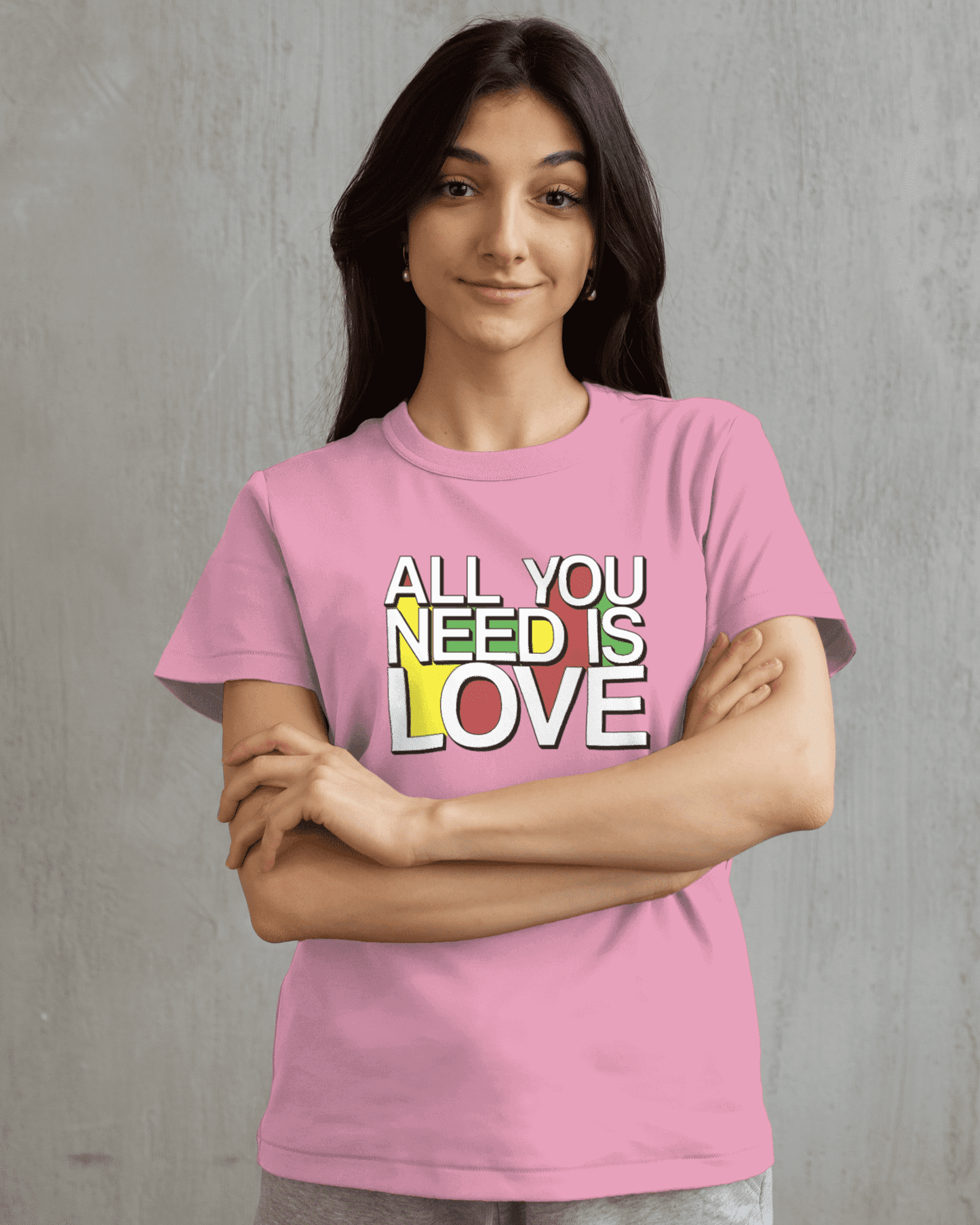 "All youneed is love " tshirt printed for women