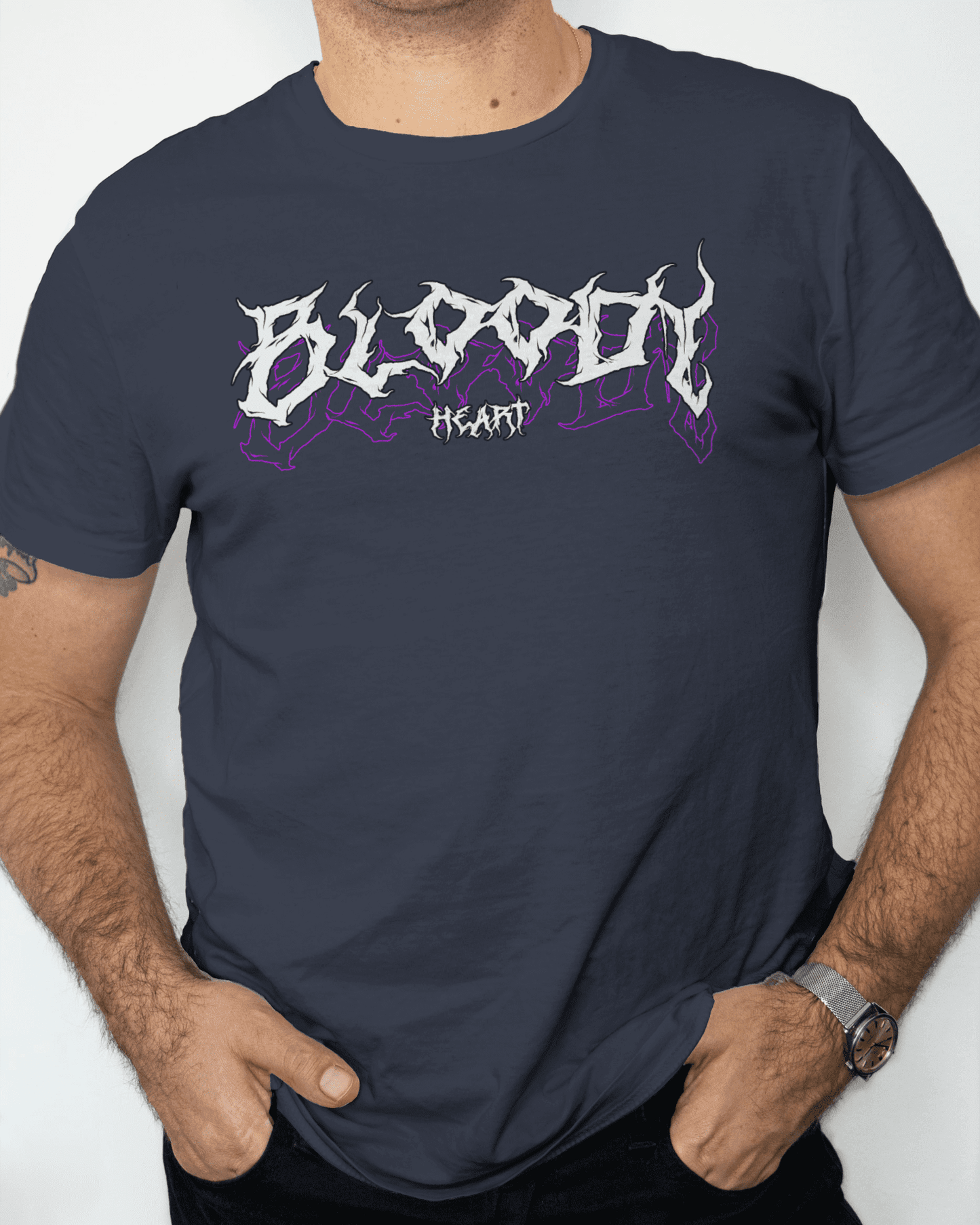 "Bloody heart"printed tshirt for mens