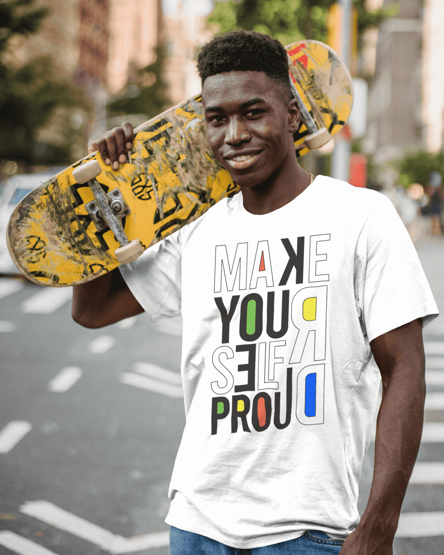 "Make yourself proud"printed tshirt for mens