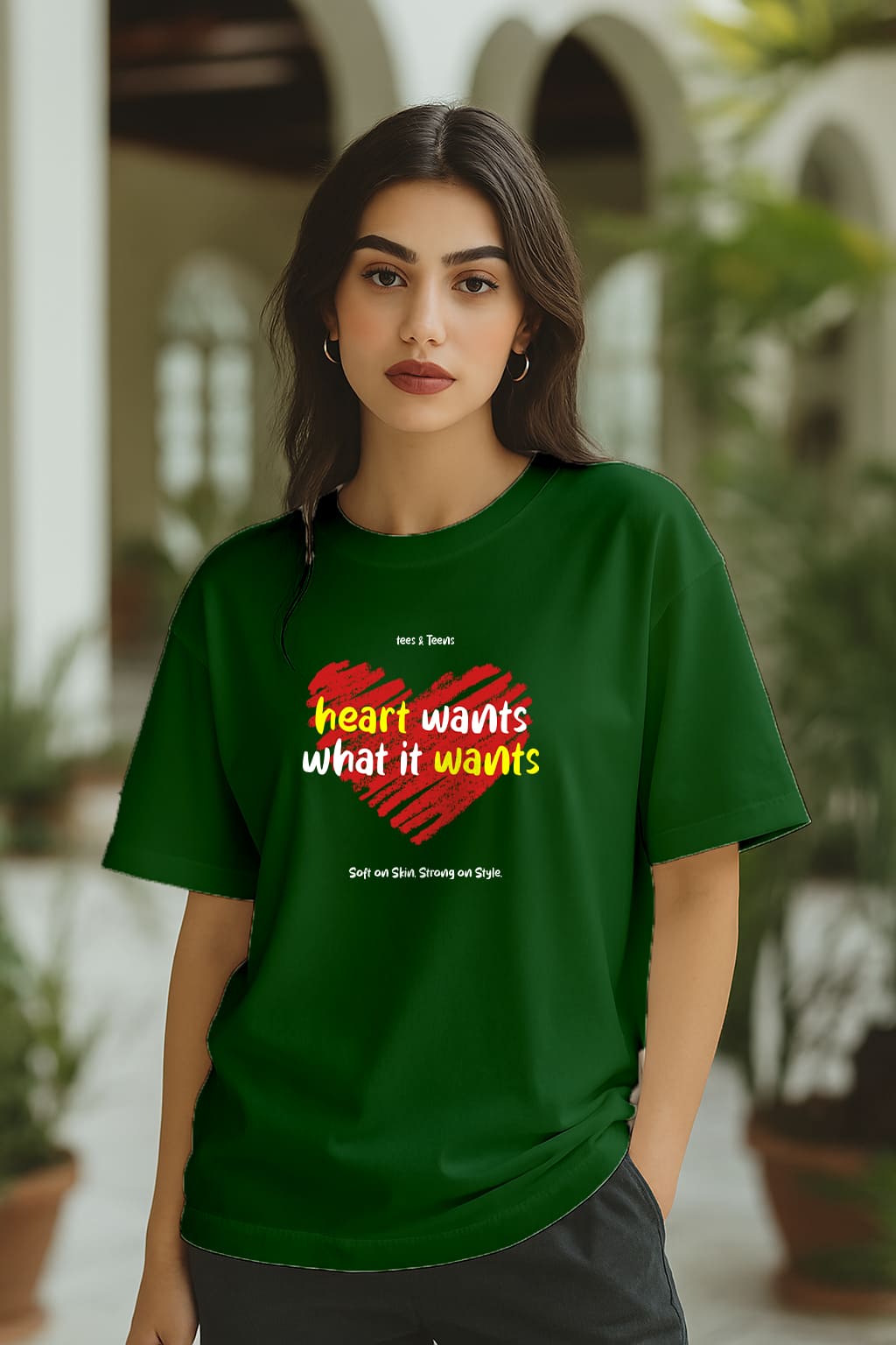 " HEART WANTS WHAT IT WANTS"OVERSIZE TSHIRT