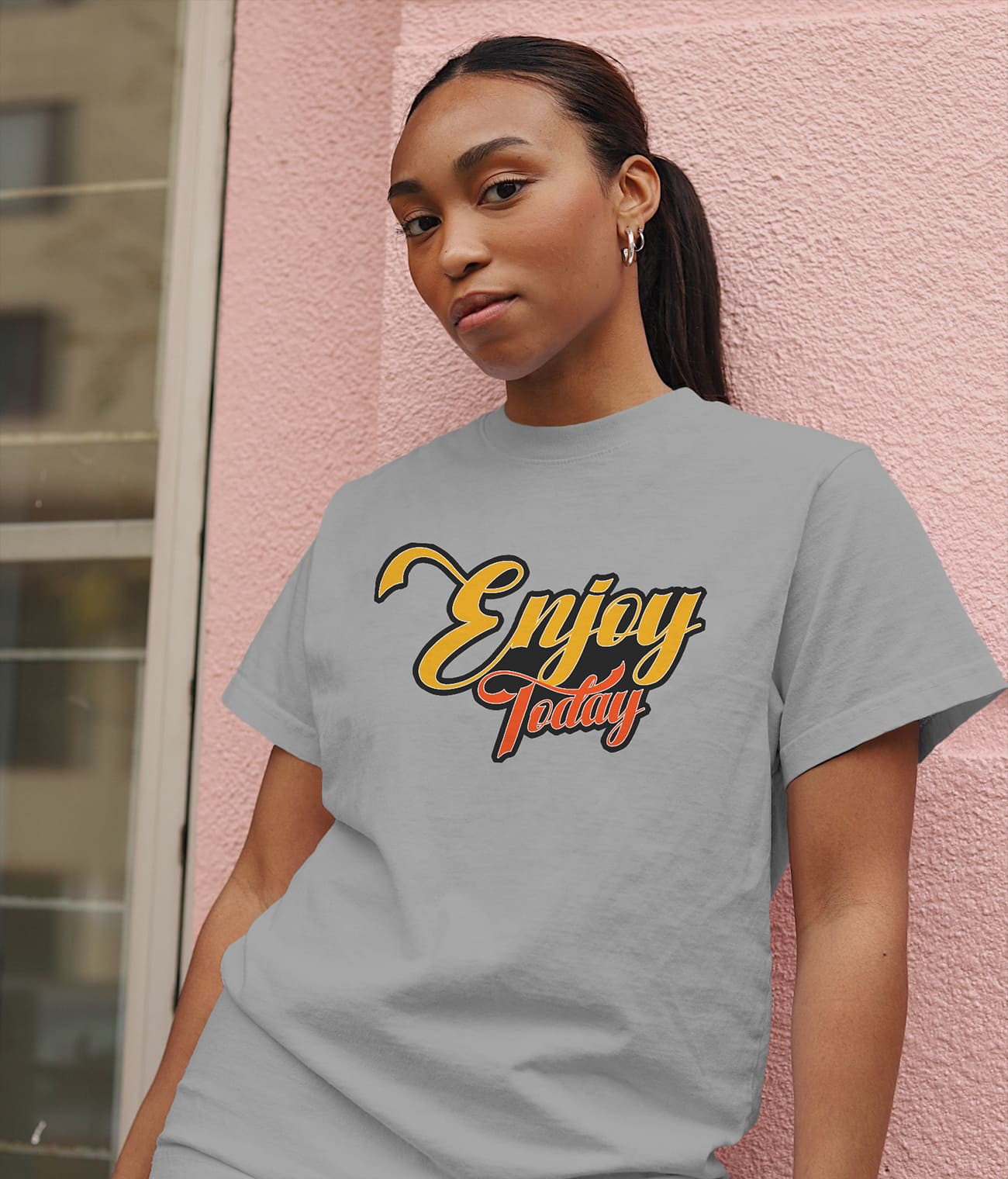 "ENJOY TODAY" Printed T shirt for women