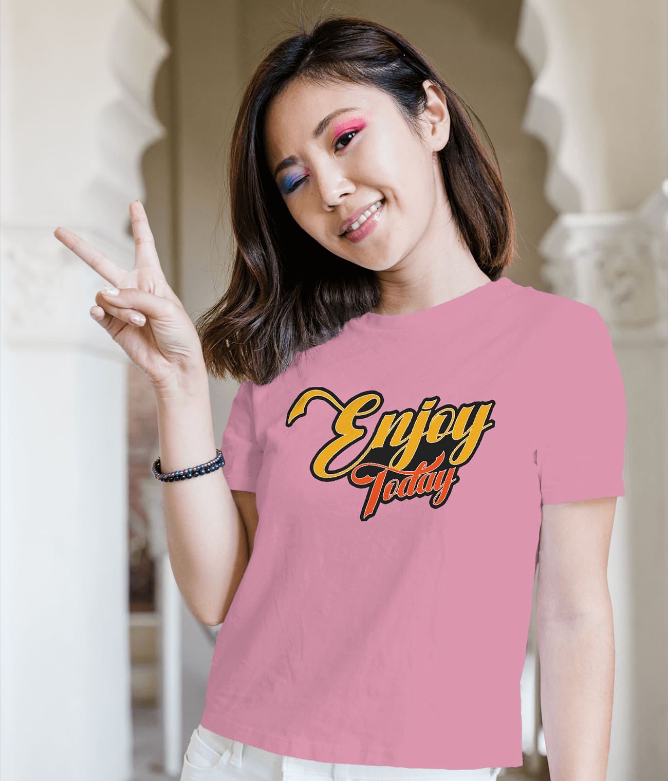 "ENJOY TODAY" Printed T shirt for women