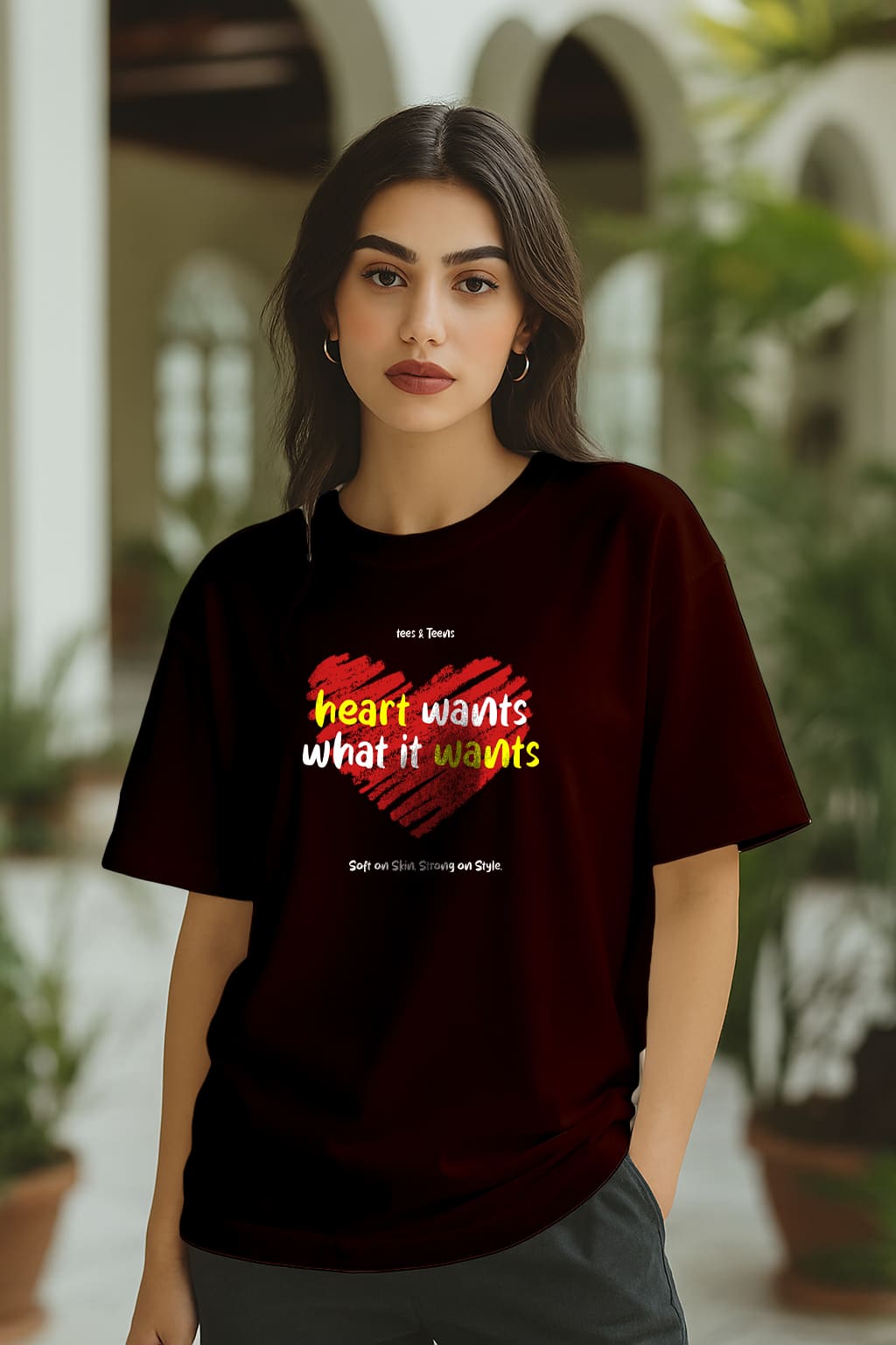 " HEART WANTS WHAT IT WANTS"OVERSIZE TSHIRT