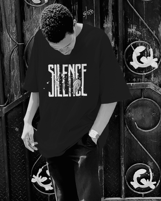 "SILENCE"PRINTED TSHIRT