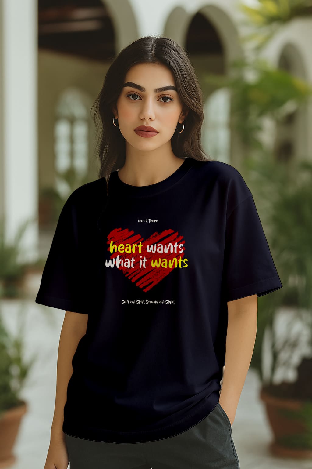 " HEART WANTS WHAT IT WANTS"OVERSIZE TSHIRT