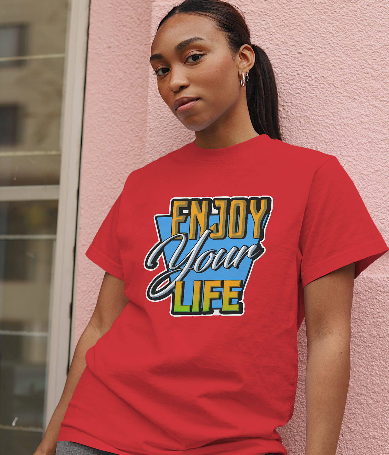 "ENJOY YOUR LIFE" Printed T shirt for Women