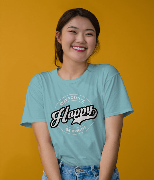 "HAPPY" Printed T shirt for Women