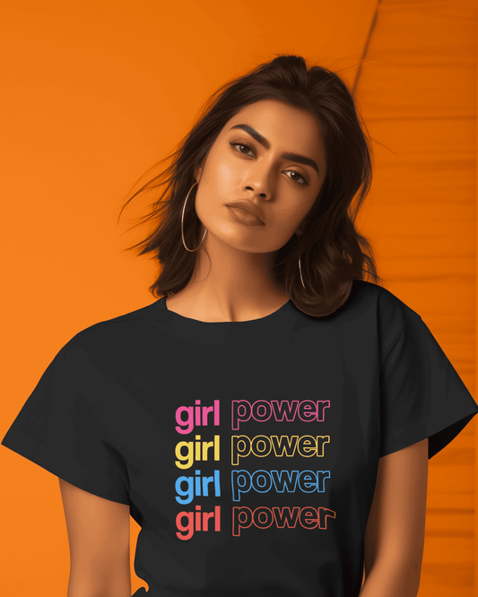 "GIRL POWER" Printed T shirt for Women