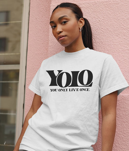 "YOLO" Printed T shirt for Women