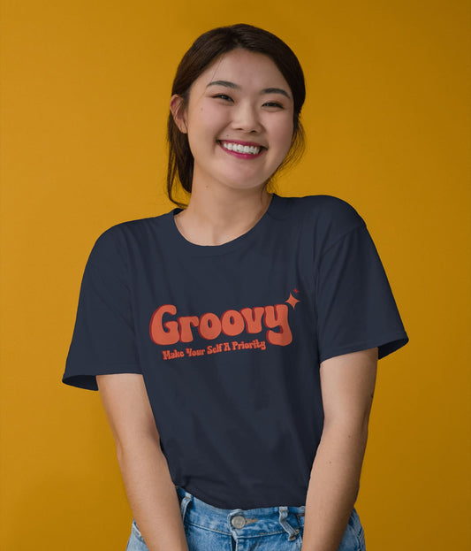 "GROOVY" Printed T shirt for Women