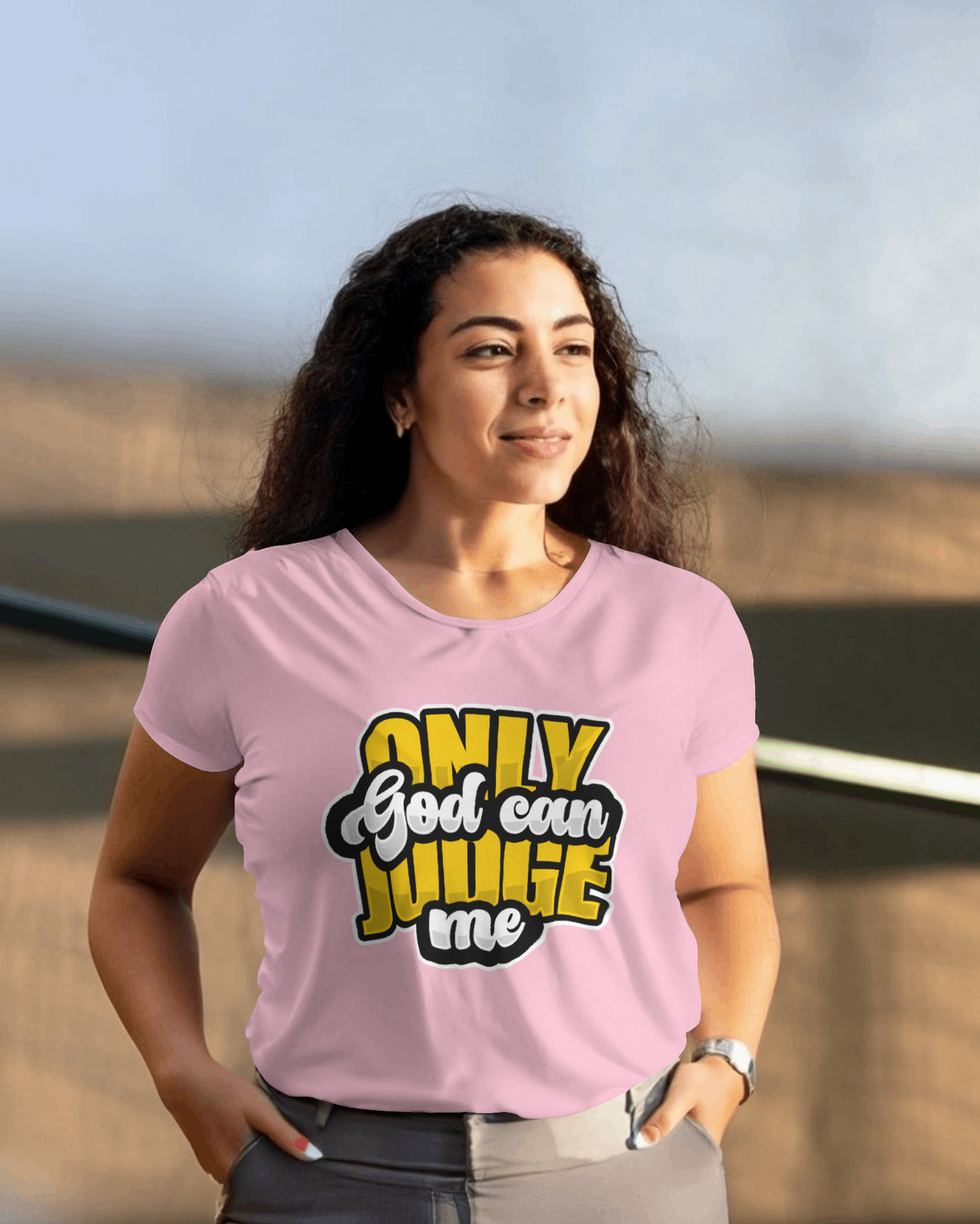 "ONLY GOD CAN JUDGE" Printed T shirt for Women