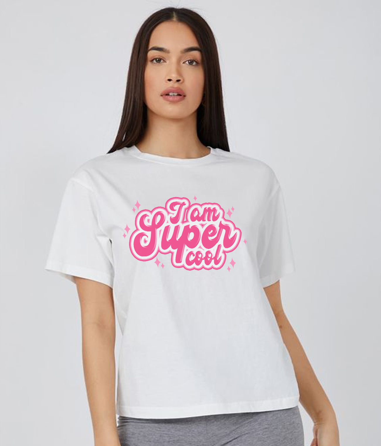 "I AM SUPER SUPER COOL" Printed T shirt for Women