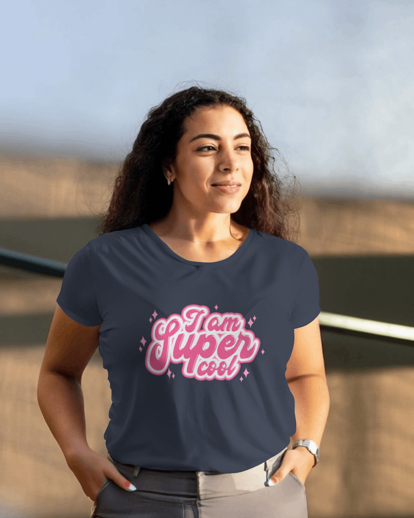 "I AM SUPER SUPER COOL" Printed T shirt for Women