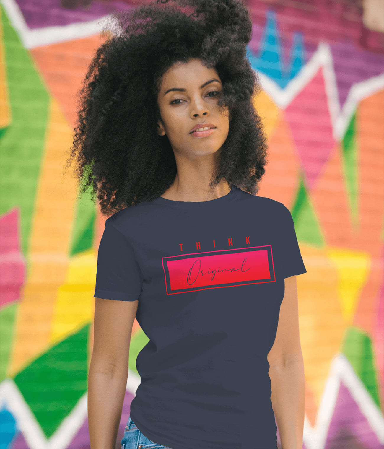 "THINK ORGINAL" Printed T shirt for Women