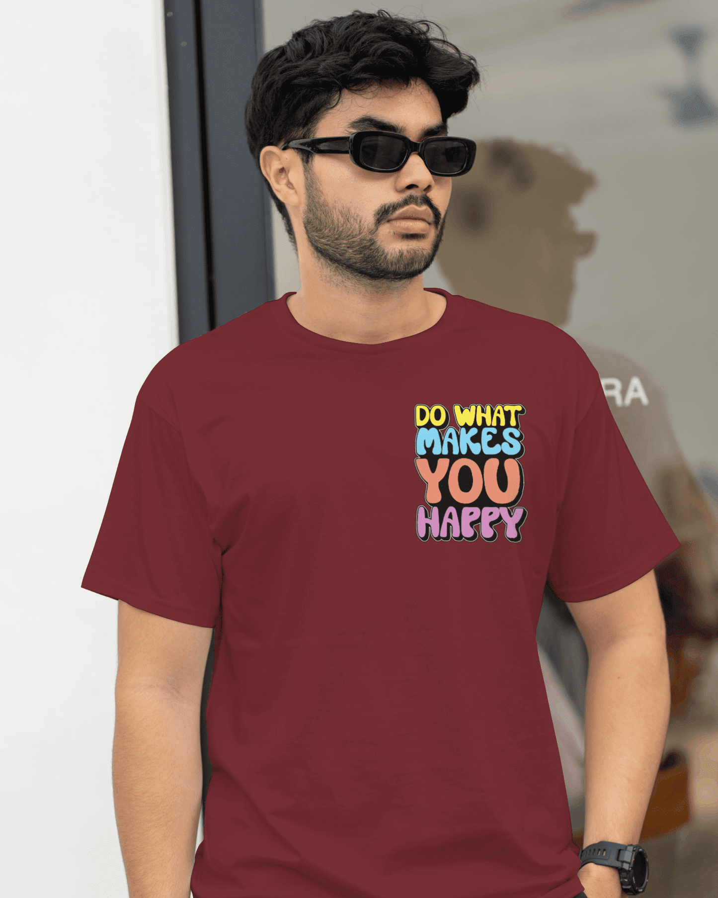 "DO WHAT MAKES YOU HAPPY" PRINTED TSHIRT