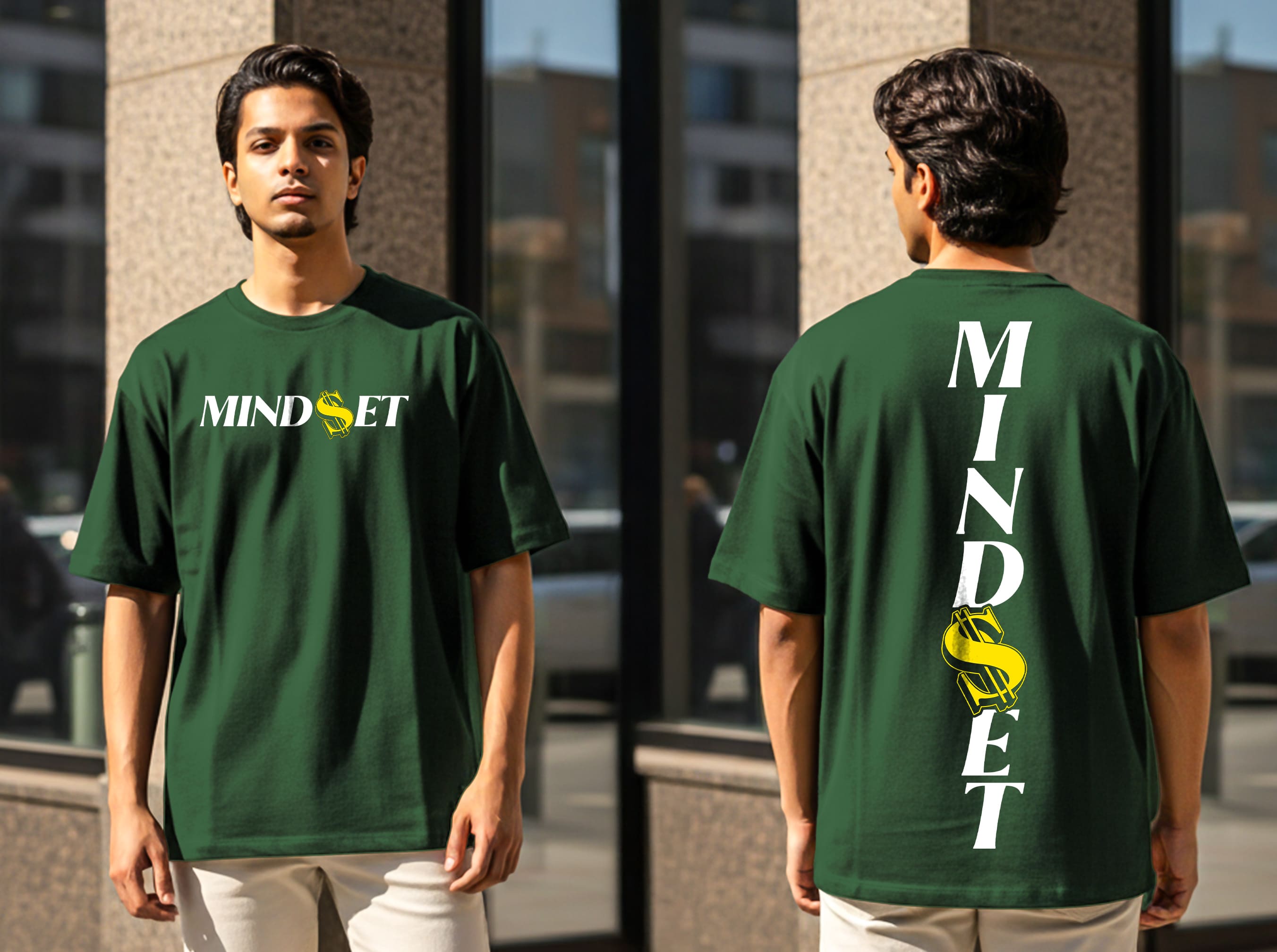 "MINDSET" PRINTED OVERSIZE TSHIRT