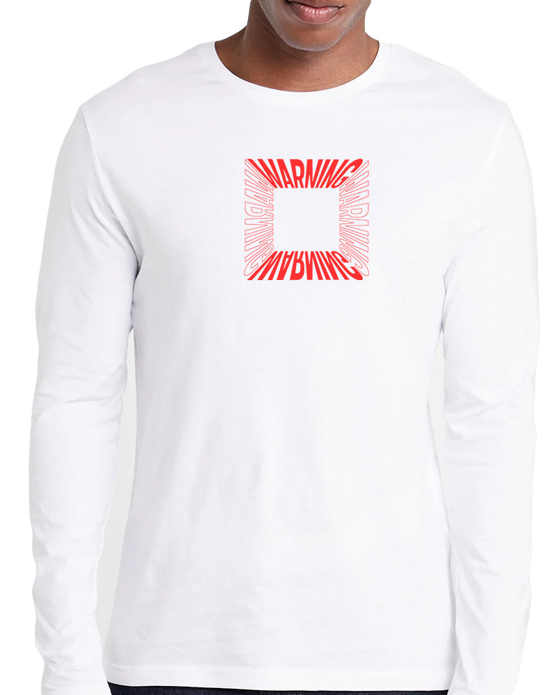 "WARNING" Printed Full Sleeve T shirt