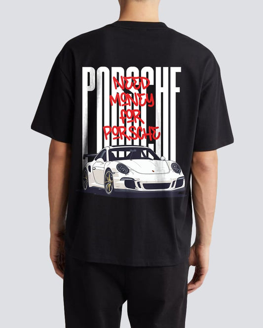 "PORSCHE" Printed Oversize T shirt