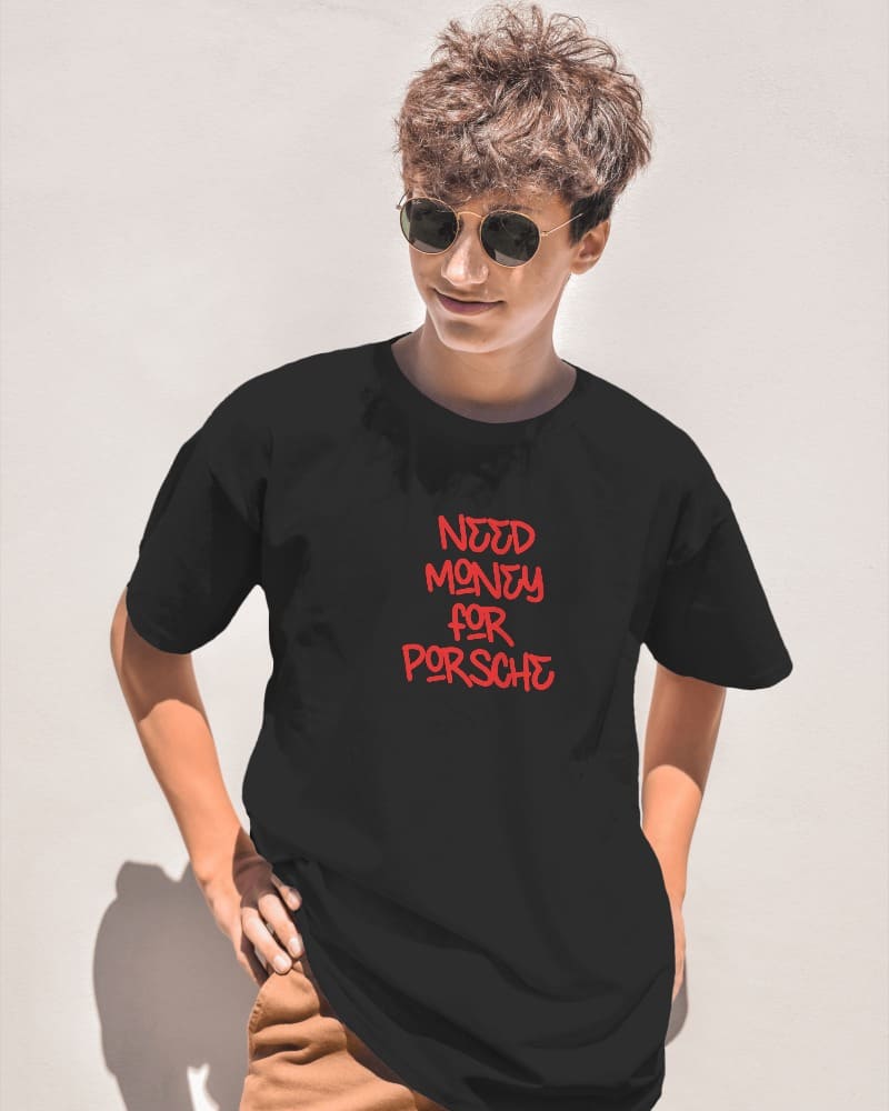 "PORSCHE" Printed Oversize T shirt