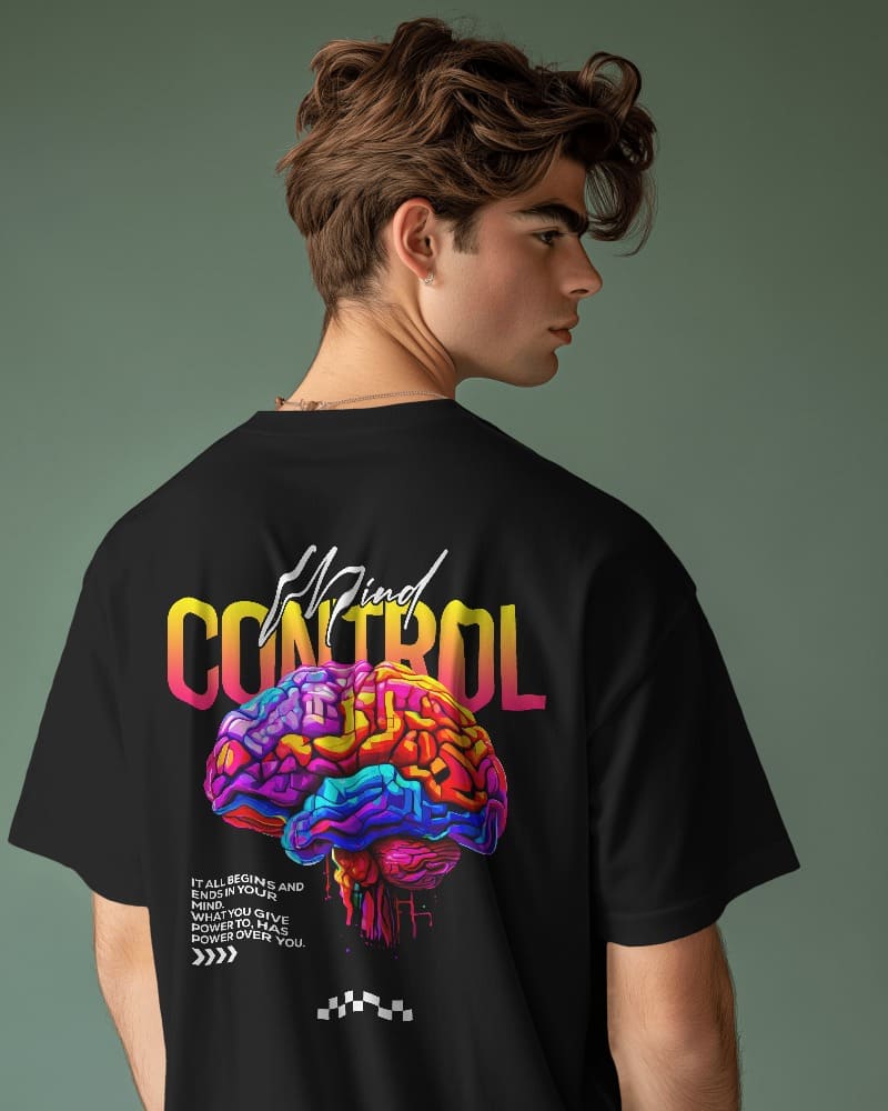 "MIND CONTROL" Printed Oversize T shirt