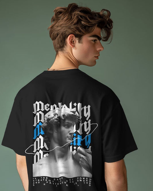 "MENTALITY" Printed Oversize T shirt