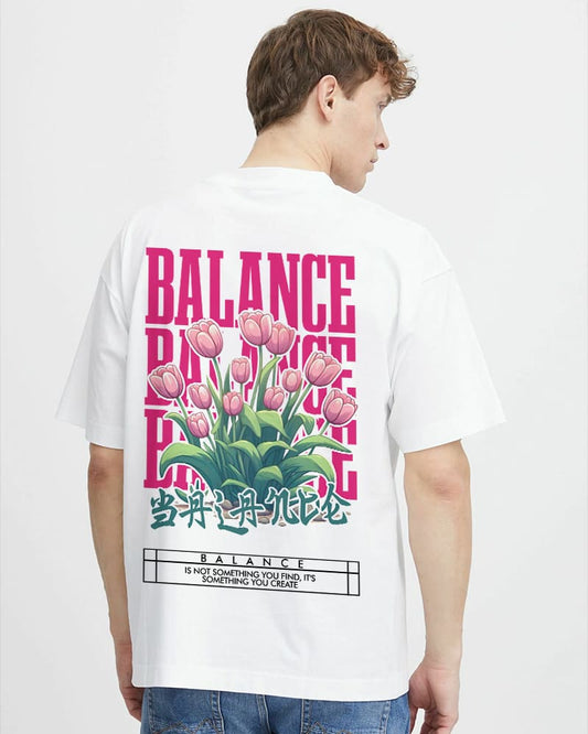 "BALANCE" Printed Oversize T shirt