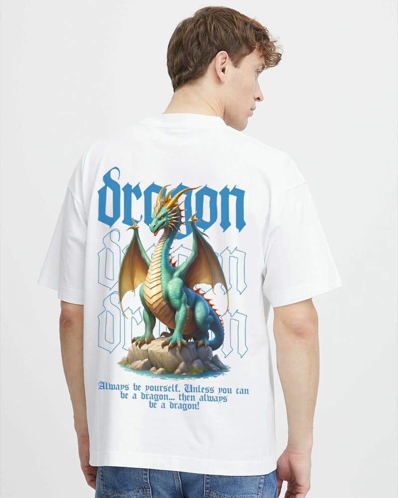 "DRAGON" Printed Oversize T shirt for Men