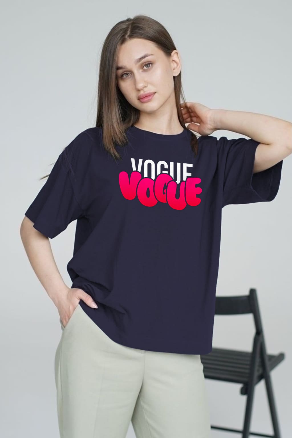 "VOUGE" OVERSIZE PRINTED TSHIRT